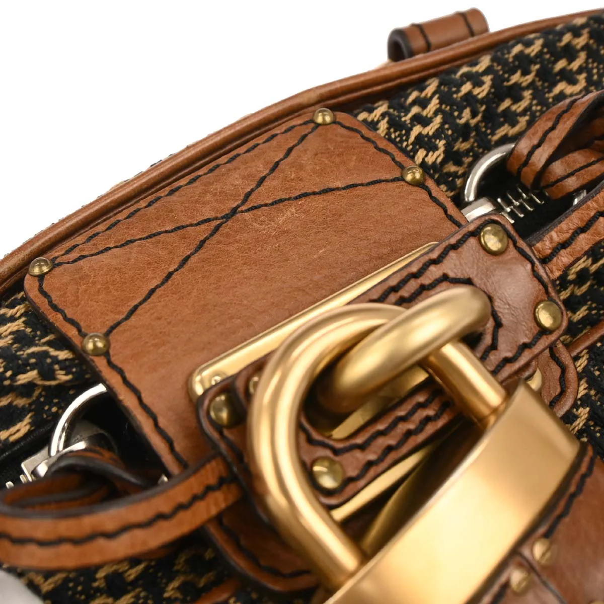 Chloe Brown Cotton Paddington Medium Handbag - Image 8