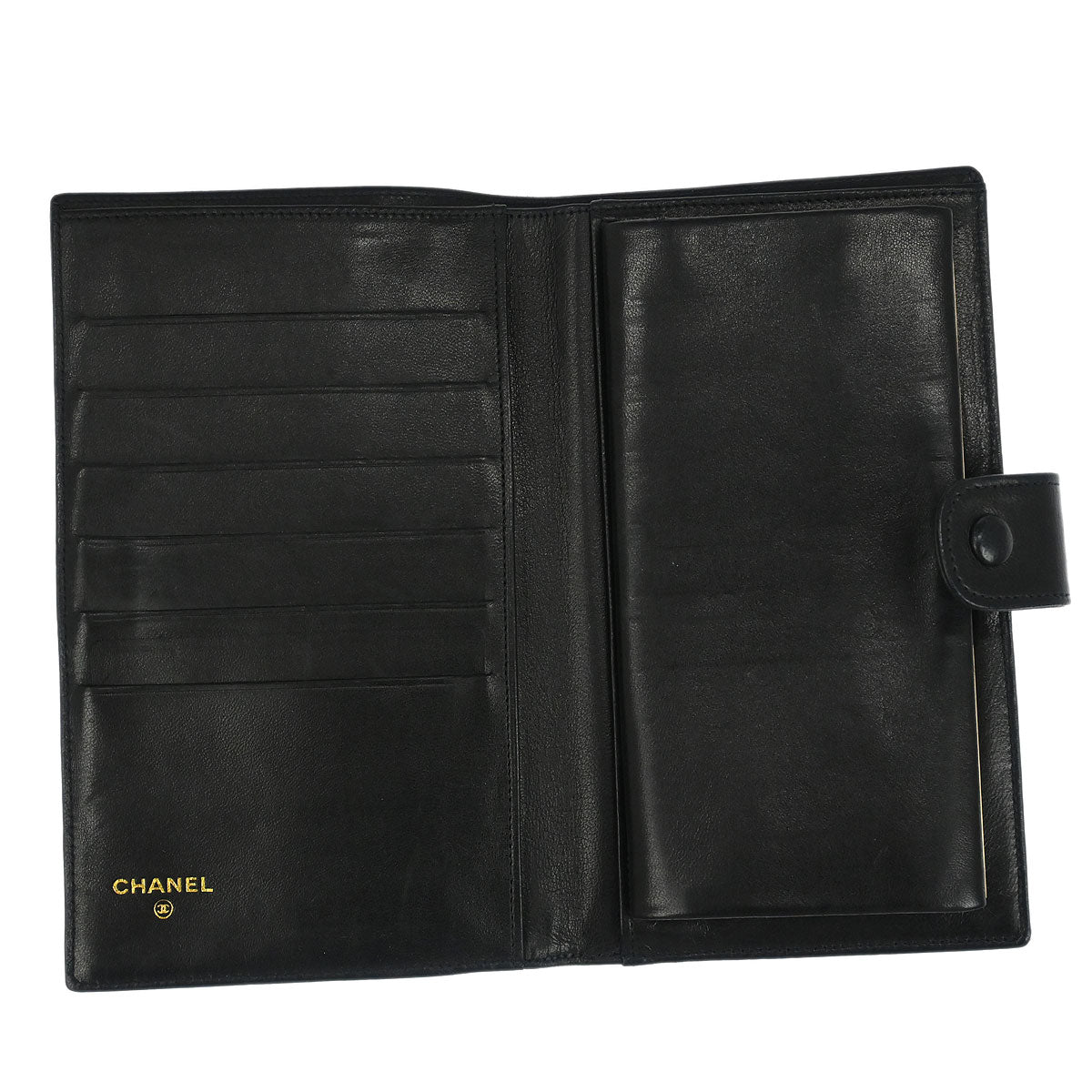 Chanel Black Lambskin Long Bifold Wallet - Image 6