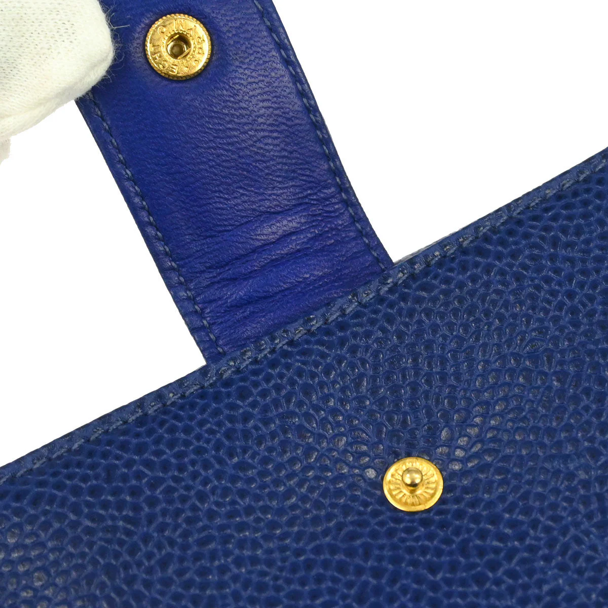 Chanel Blue Caviar Skin Coin Purse Wallet - Image 3