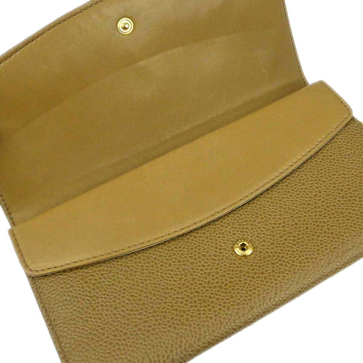 Chanel Beige Caviar Skin Long Wallet - Image 4