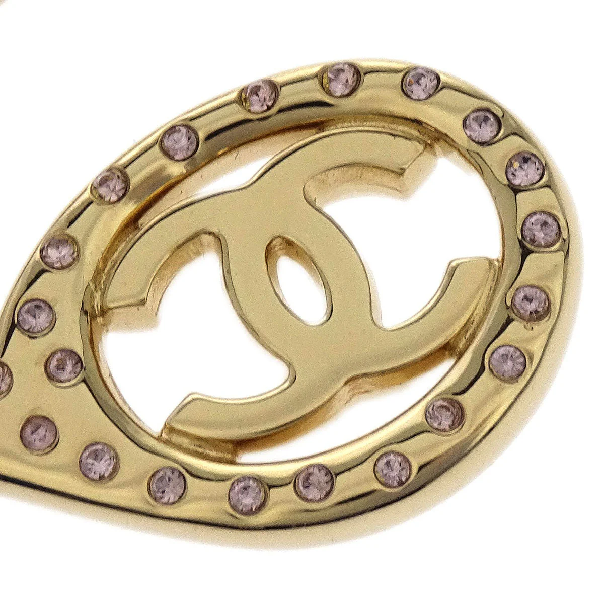 Chanel Scissors Brooch Pin Rhinestone Gold 02P - Image 2
