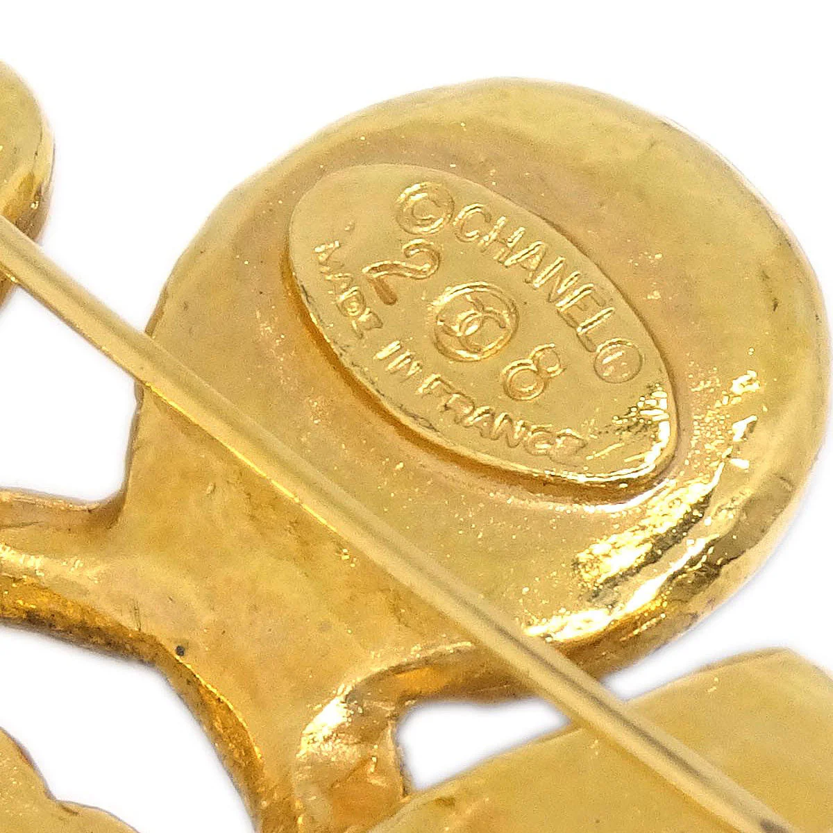 Chanel Stone Brooch Pin Gold 1243/28 - Image 4