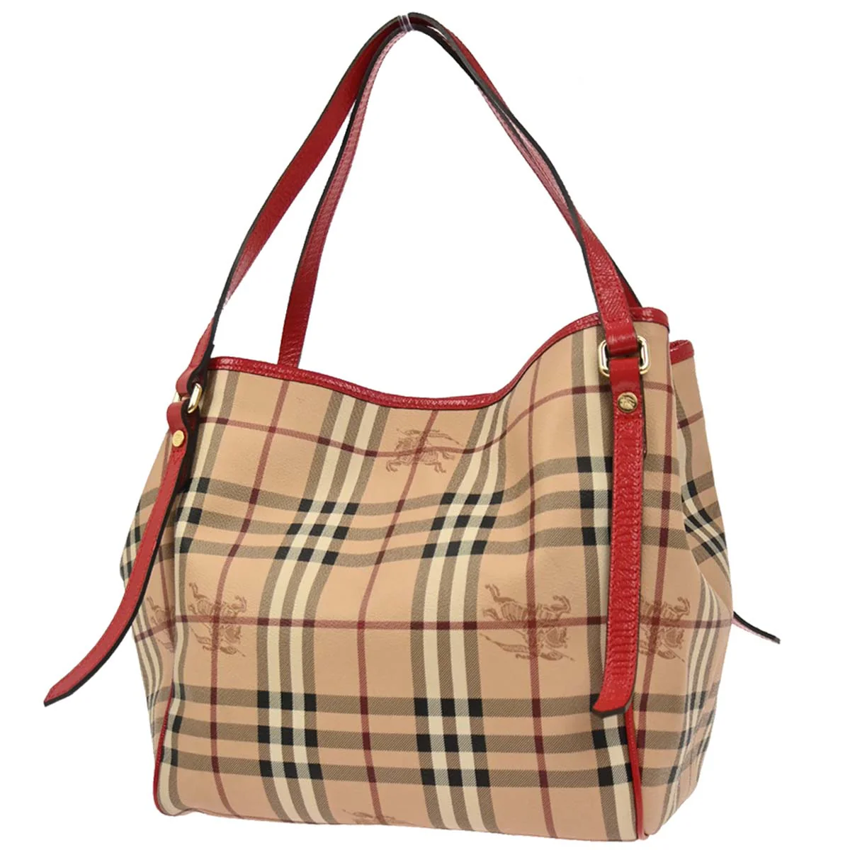 Burberry Beige Red House Check Tote Bag - Image 2