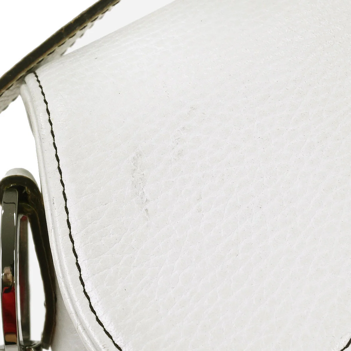 Christian Dior White Leather Saddle Handbag - Image 6