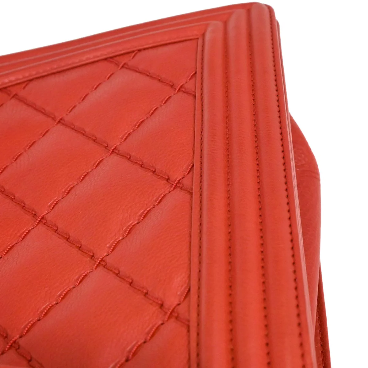 Boy Chanel 2013-2014 Red Calfskin Wild Stitch Large Shoulder Bag - Image 4