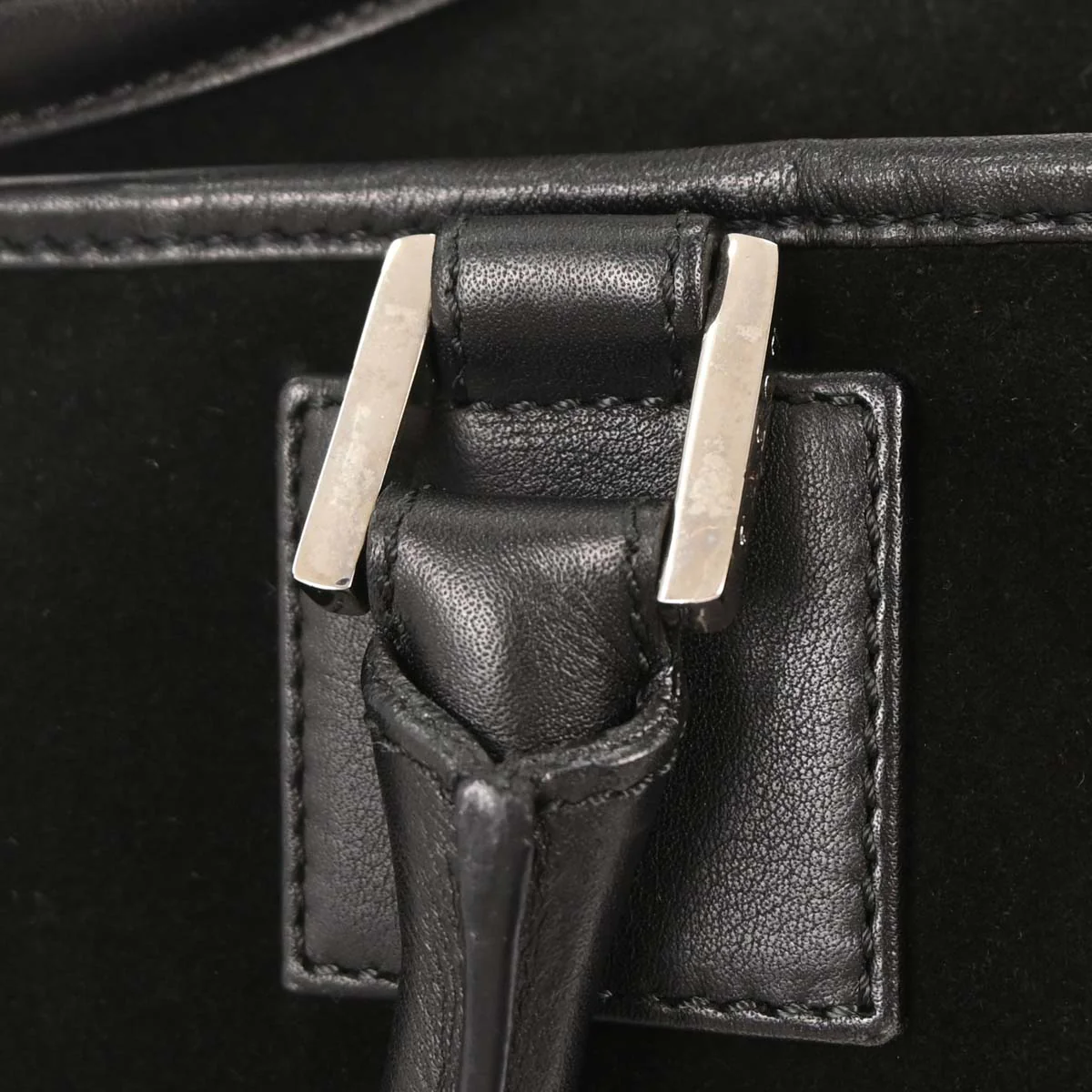Loewe Black Suede Amazona 36 Handbag - Image 4