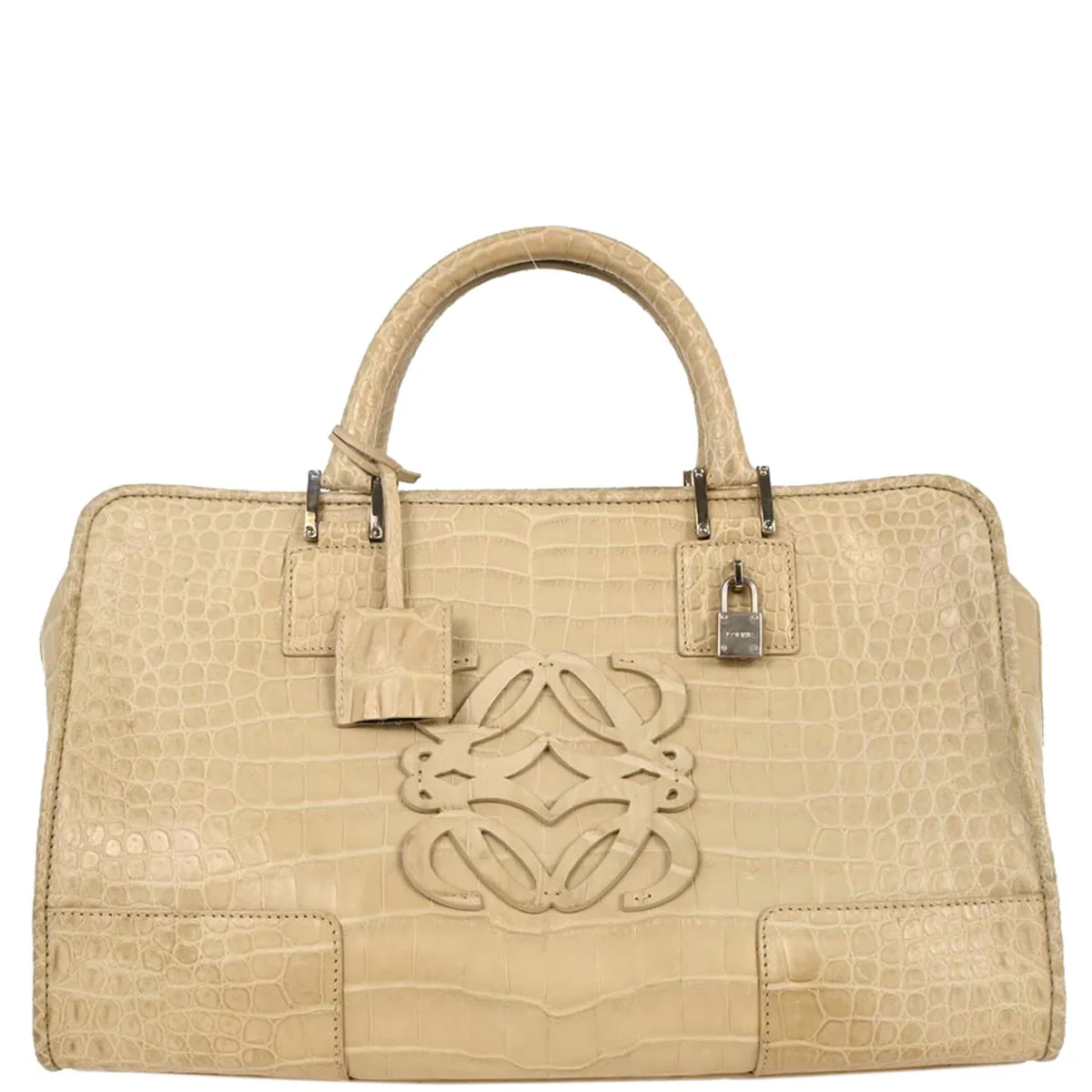 Loewe * Ivory Crocodile Amazona 36 Handbag