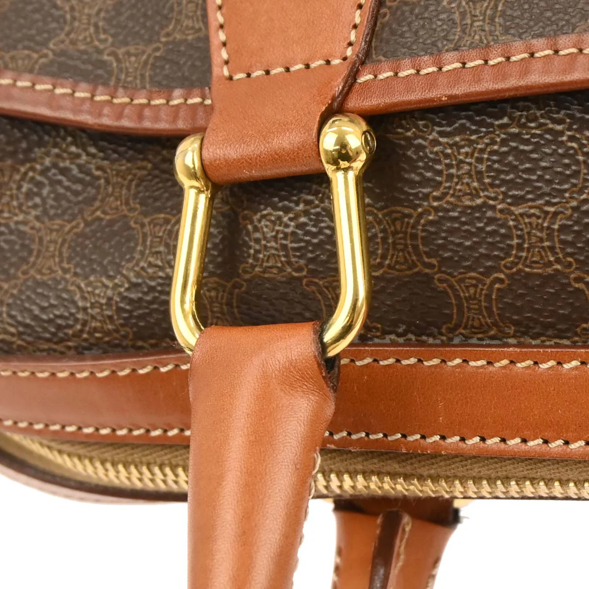 Celine Brown PVC Macadam Handbag - Image 4