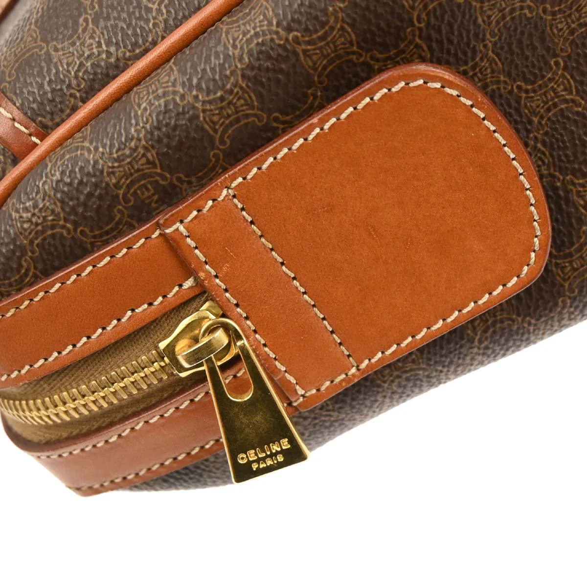 Celine Brown PVC Macadam Handbag - Image 5