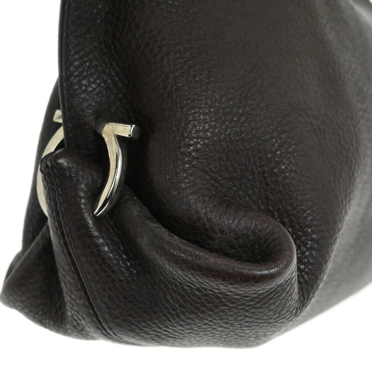 Salvatore Ferragamo Brown Gancini Handbag - Image 4