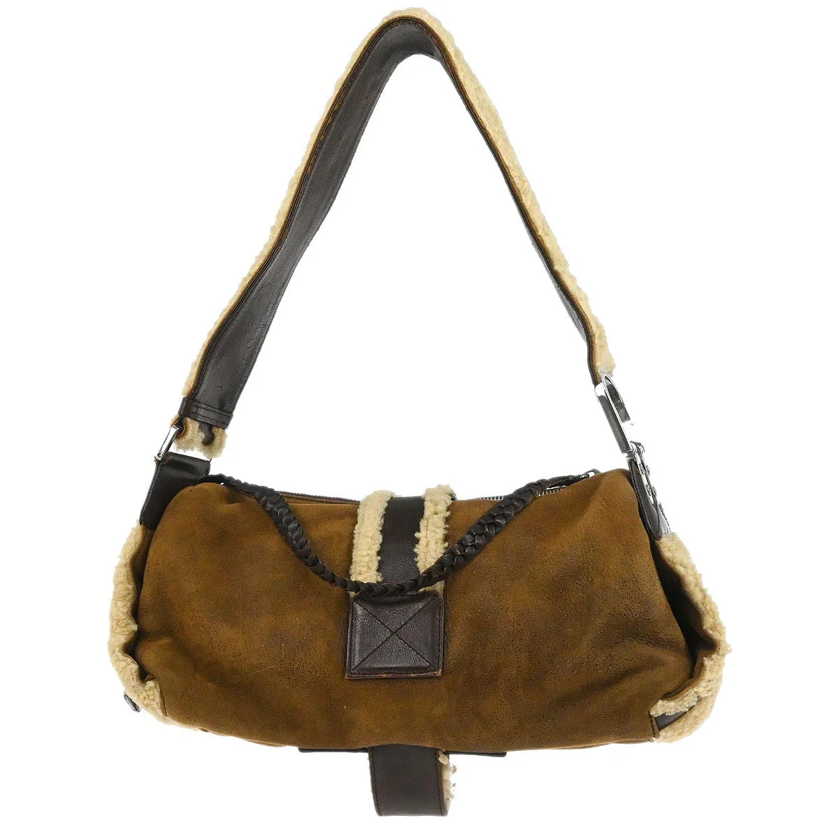 Christian Dior Brown Mouton Flight Handbag - Image 2