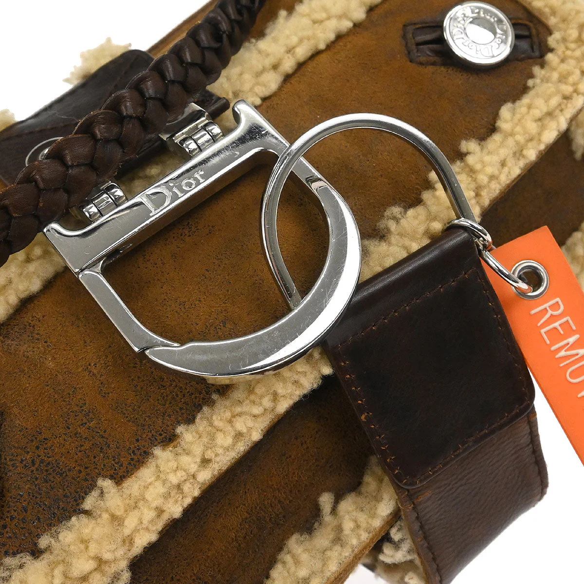 Christian Dior Brown Mouton Flight Handbag - Image 4