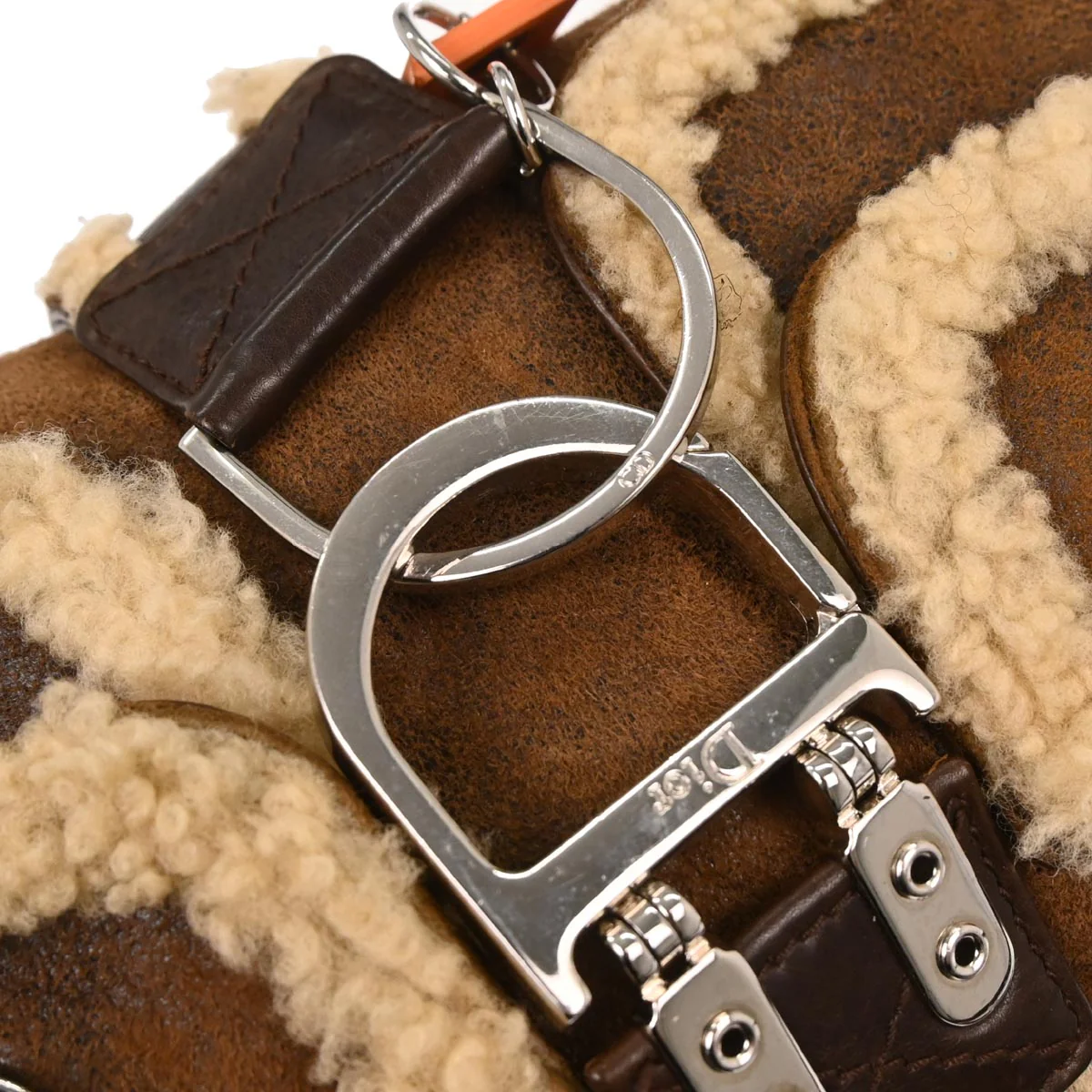 Christian Dior Brown Mouton Flight Shoulder Bag - Image 5