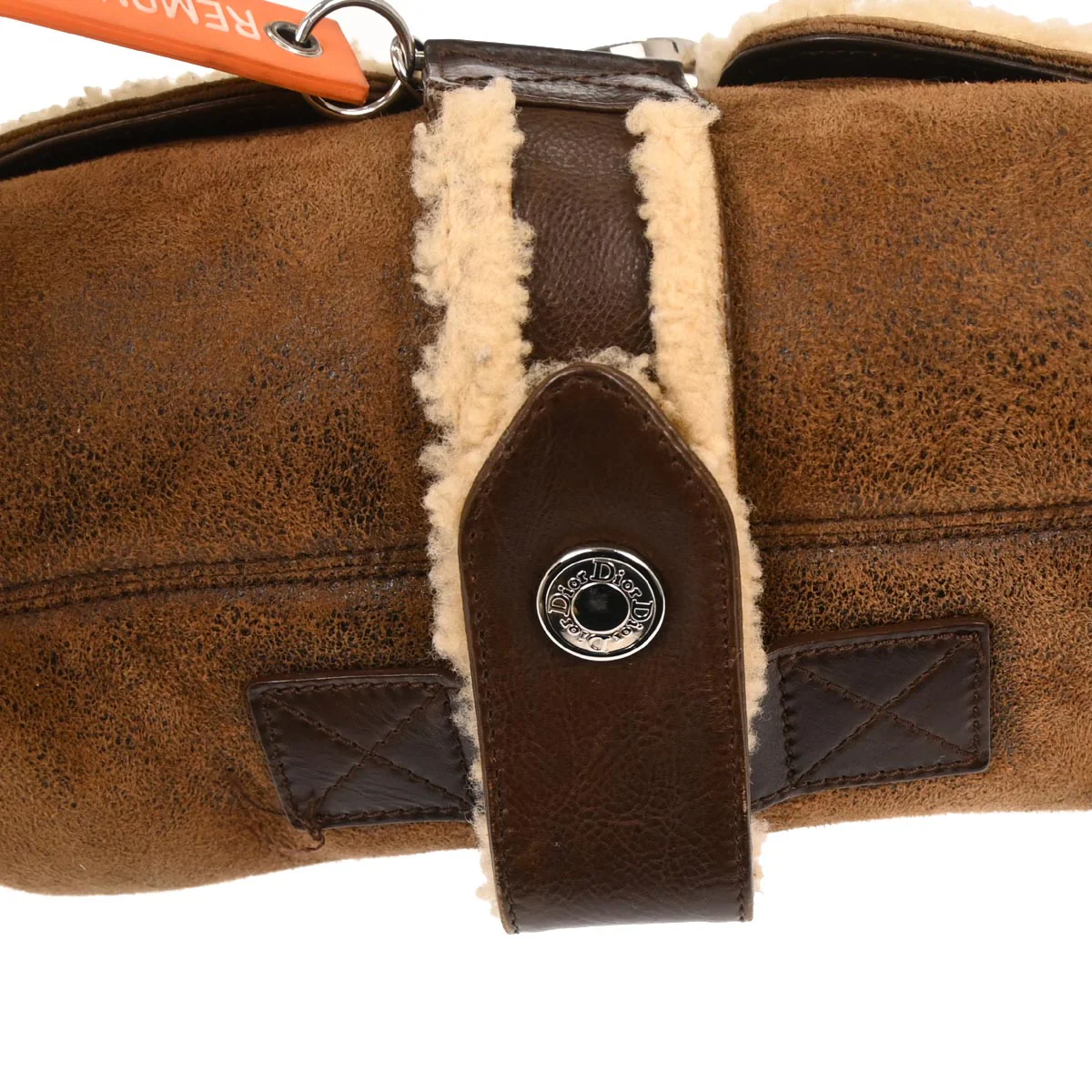 Christian Dior Brown Mouton Flight Shoulder Bag - Image 6