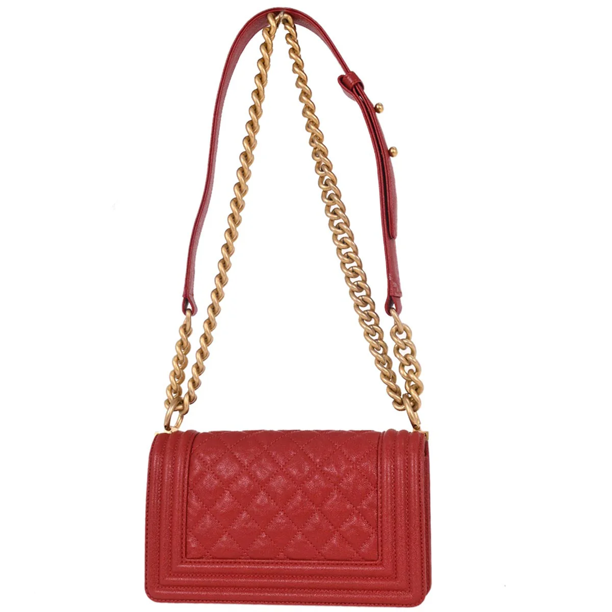 Boy Chanel 2019 Red Caviar Small Chain Shoulder Bag - Image 2