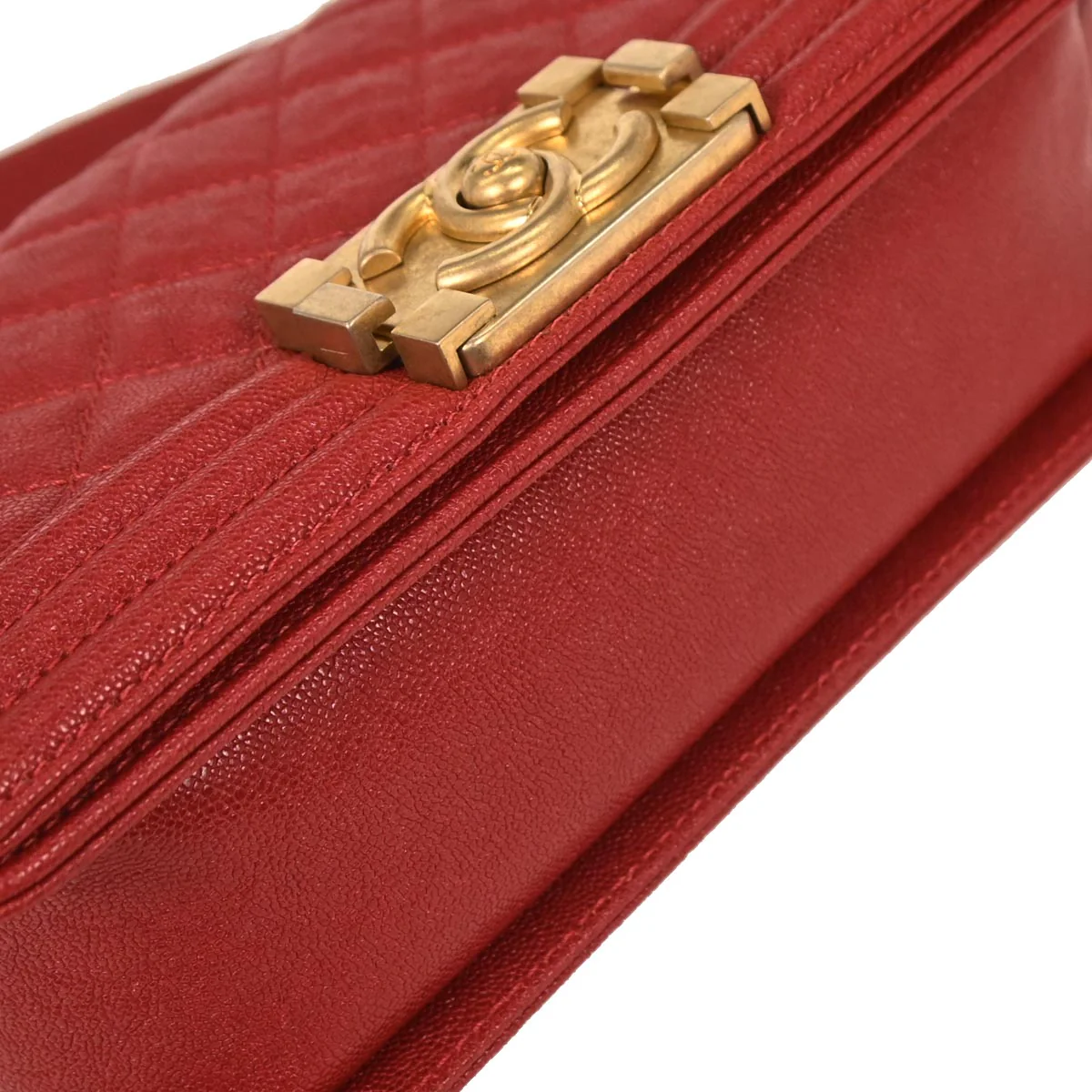 Boy Chanel 2019 Red Caviar Small Chain Shoulder Bag - Image 5