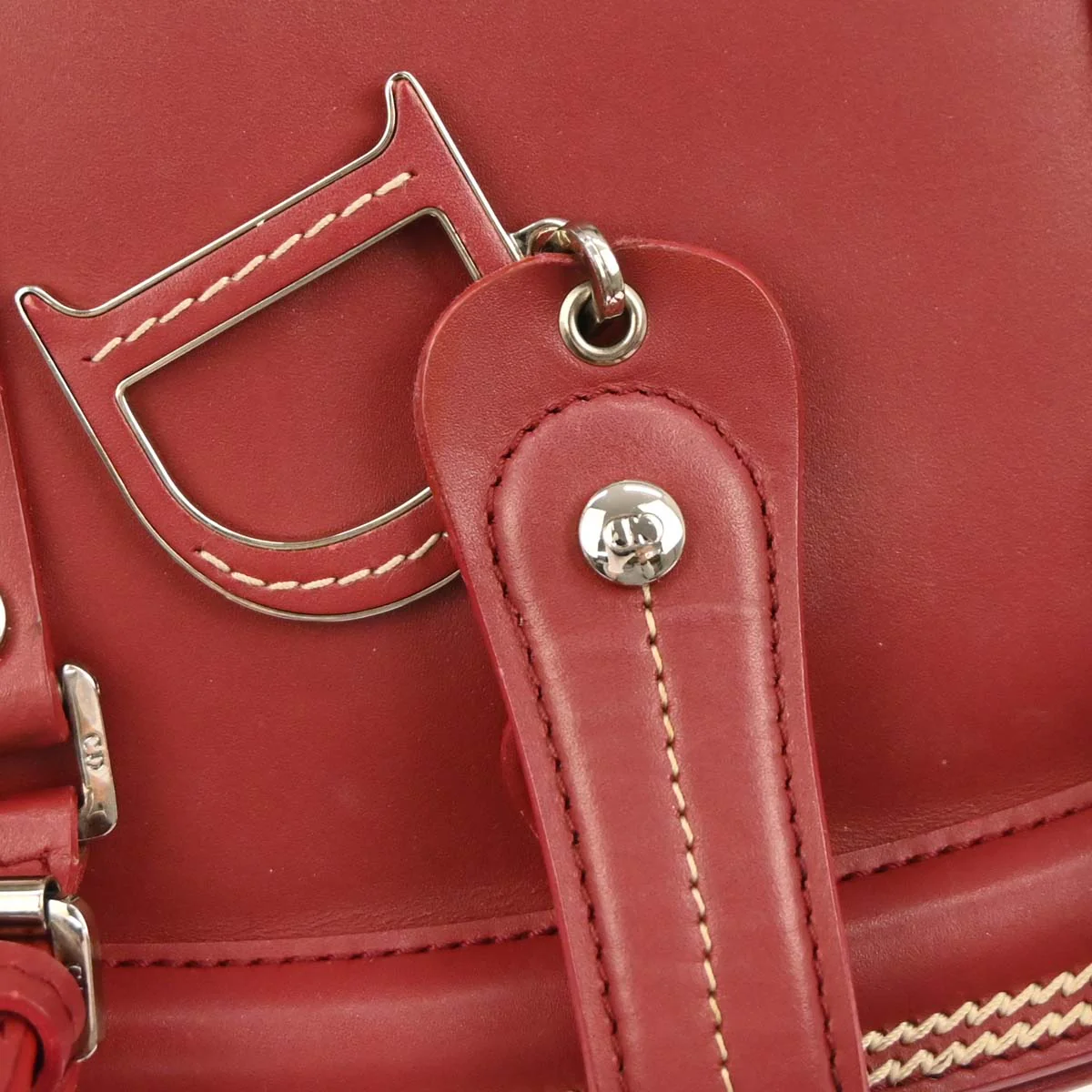 Christian Dior Red Leather Detective Handbag - Image 4