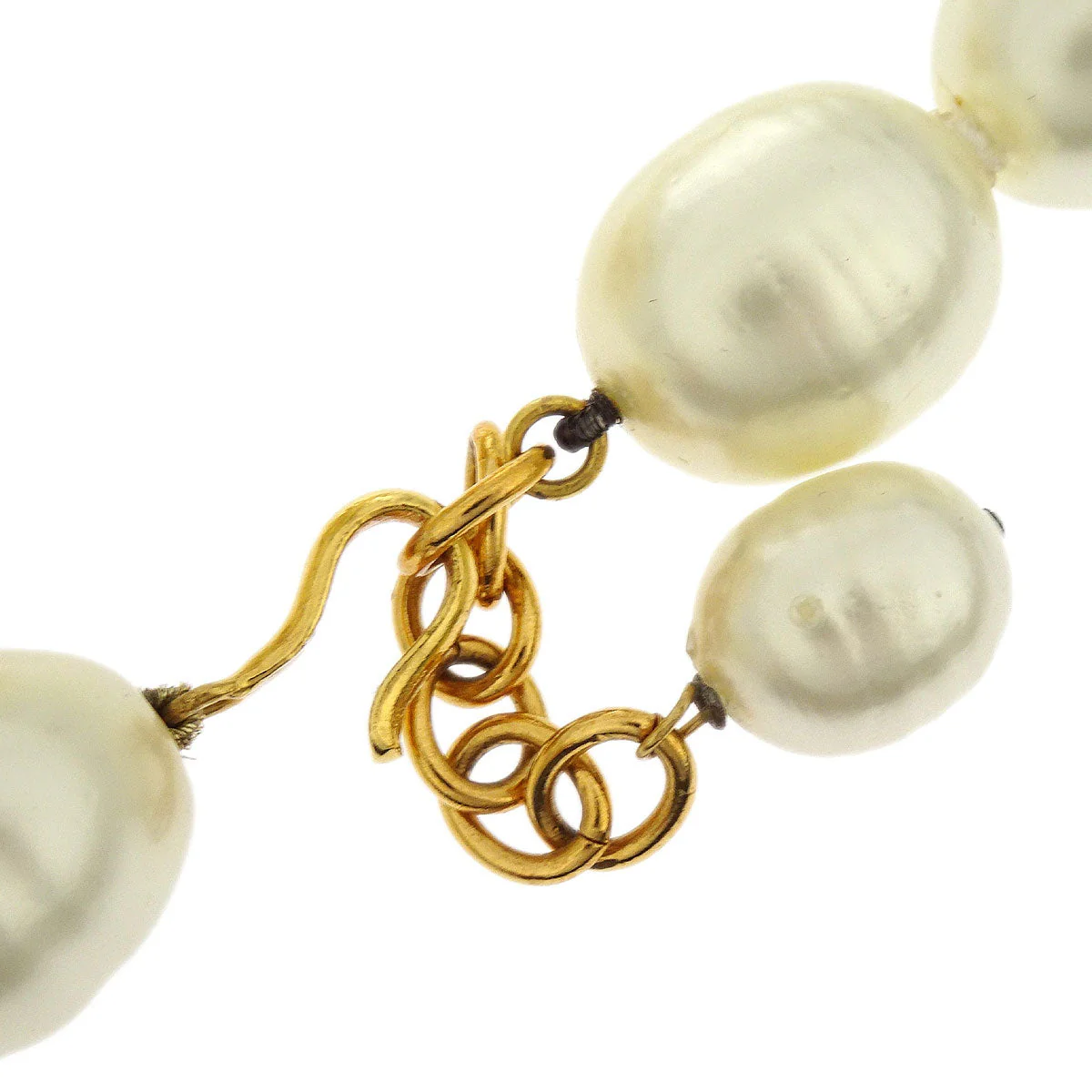 Chanel Costume Pearl Chain Necklace Gold 97A - Image 2