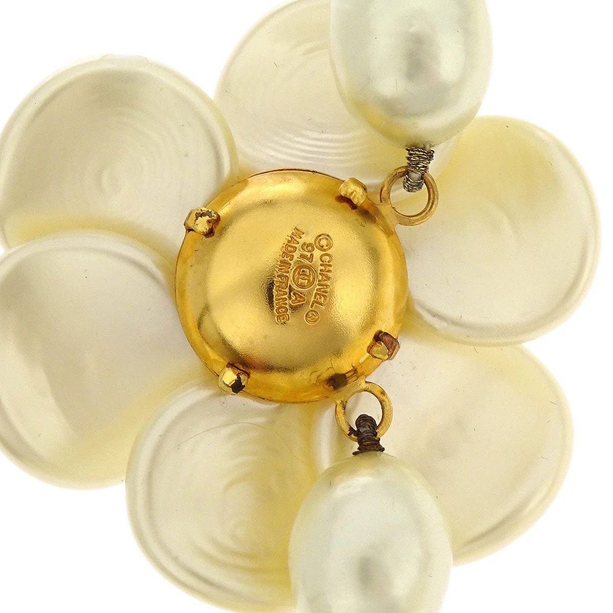Chanel Costume Pearl Chain Necklace Gold 97A - Image 4