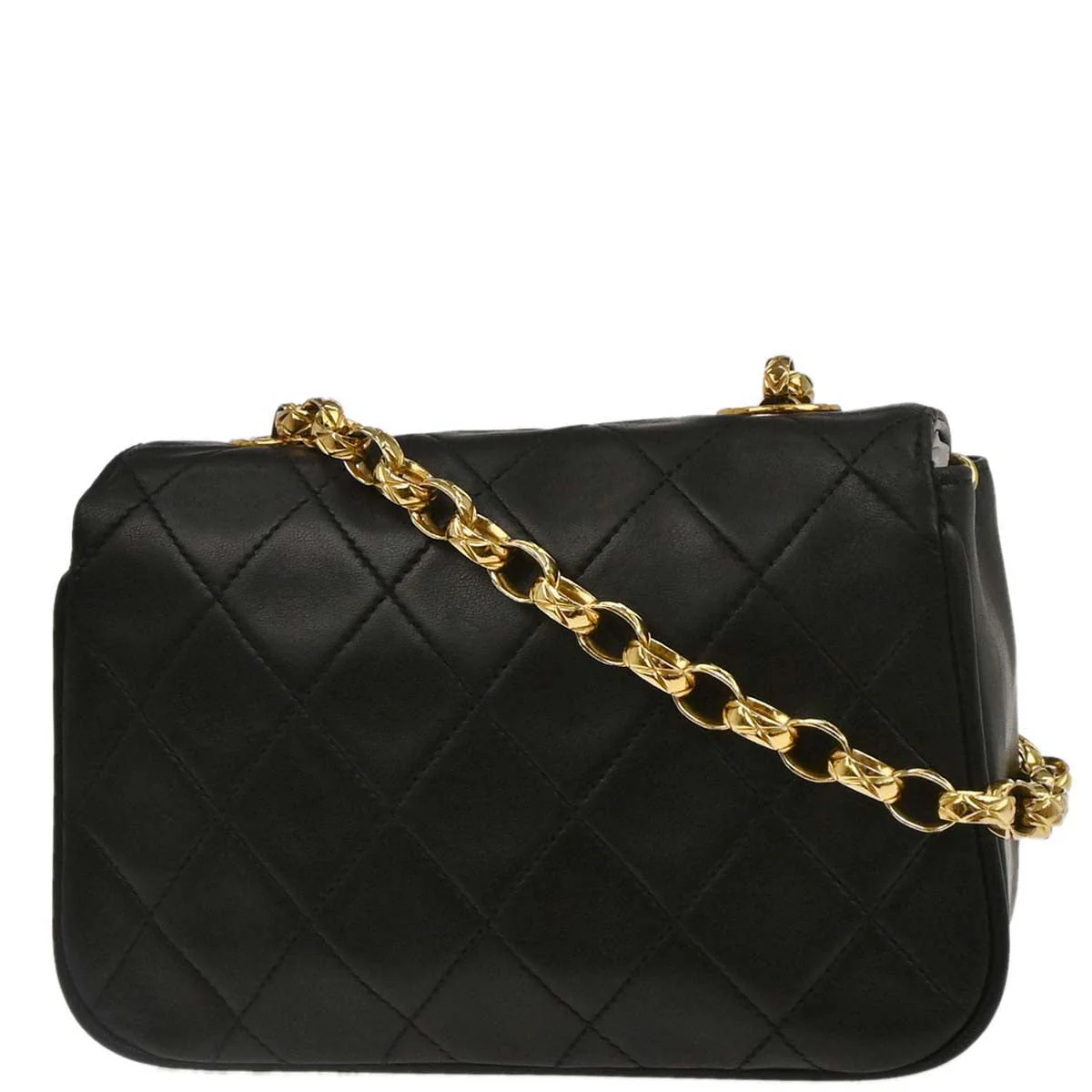 Chanel 1991-1994 Black Lambskin Crossbody Shoulder Bag - Image 2