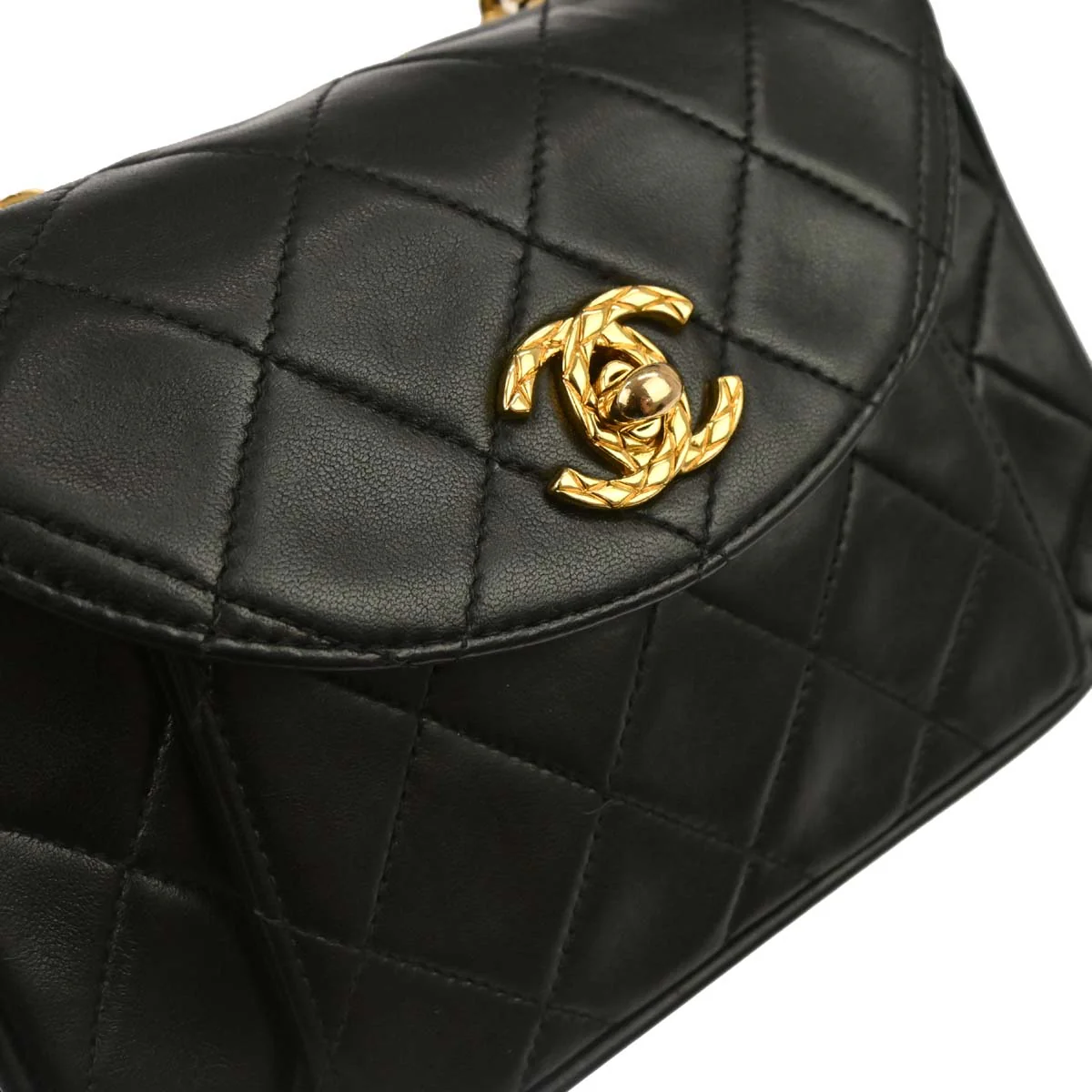 Chanel 1991-1994 Black Lambskin Crossbody Shoulder Bag - Image 5