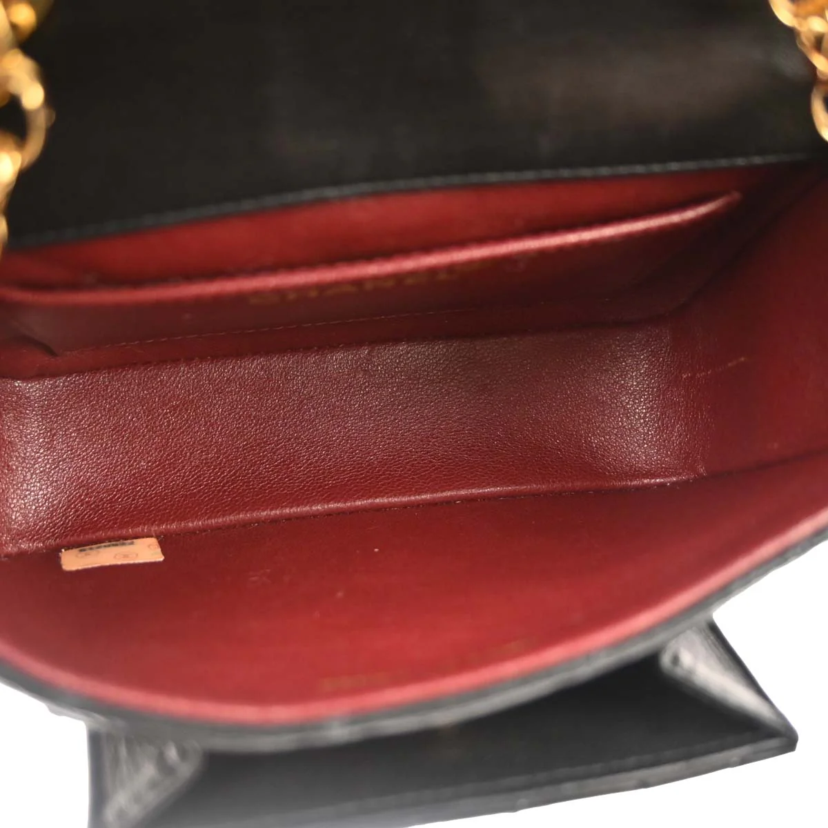 Chanel 1991-1994 Black Lambskin Crossbody Shoulder Bag - Image 8