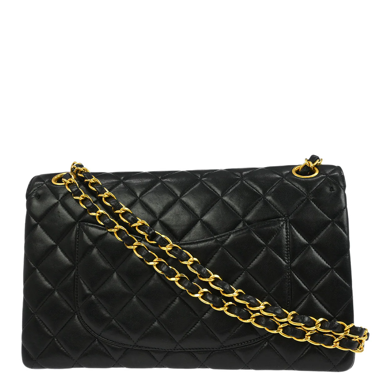Chanel Black Lambskin Medium Double Flap Shoulder Bag - Image 2