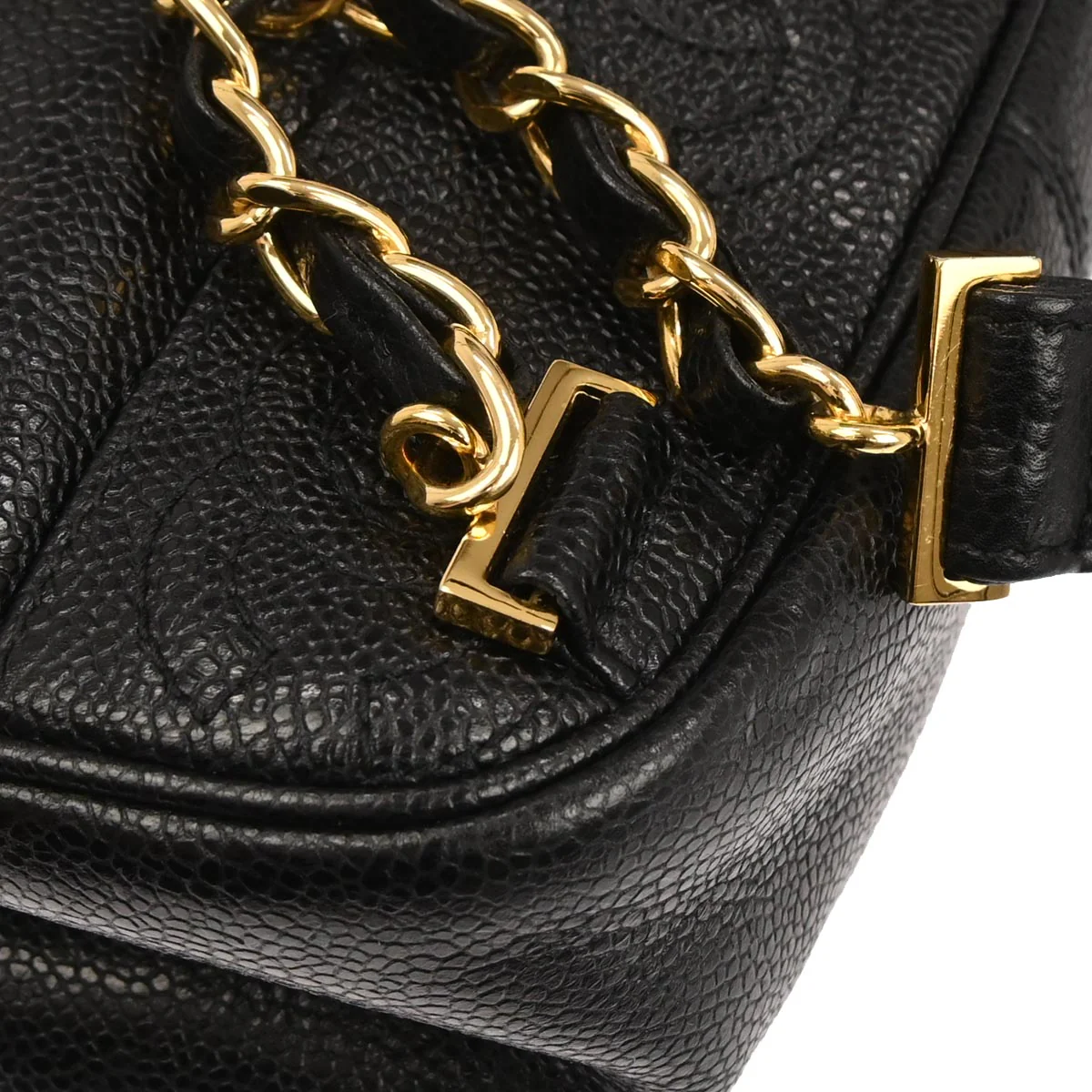 Chanel 1996-1997 Black Caviar Skin Triple CC Backpack - Image 4
