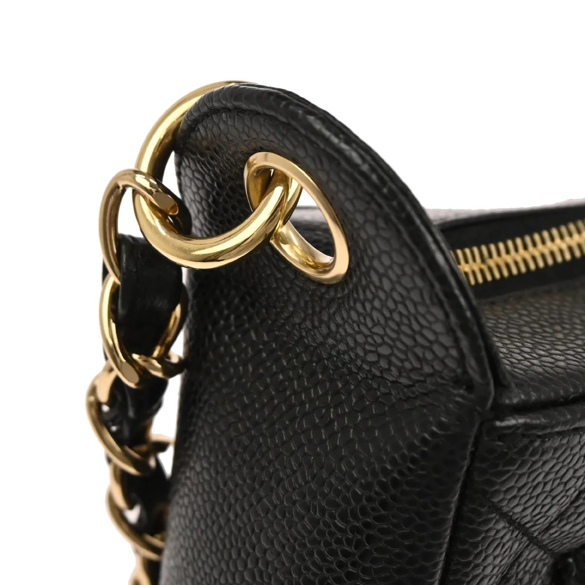 Chanel 2003-2004 Black Caviar Skin Hobo Bag - Image 4