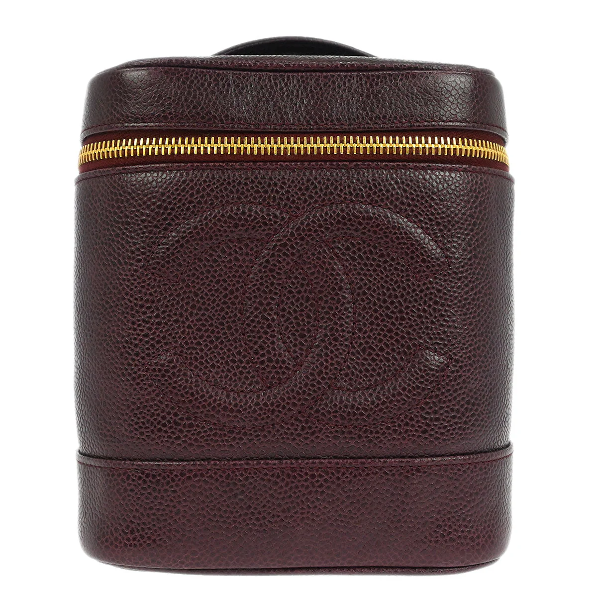 Chanel 1991-1994 Bordeaux Caviar Skin Timeless Vanity Handbag