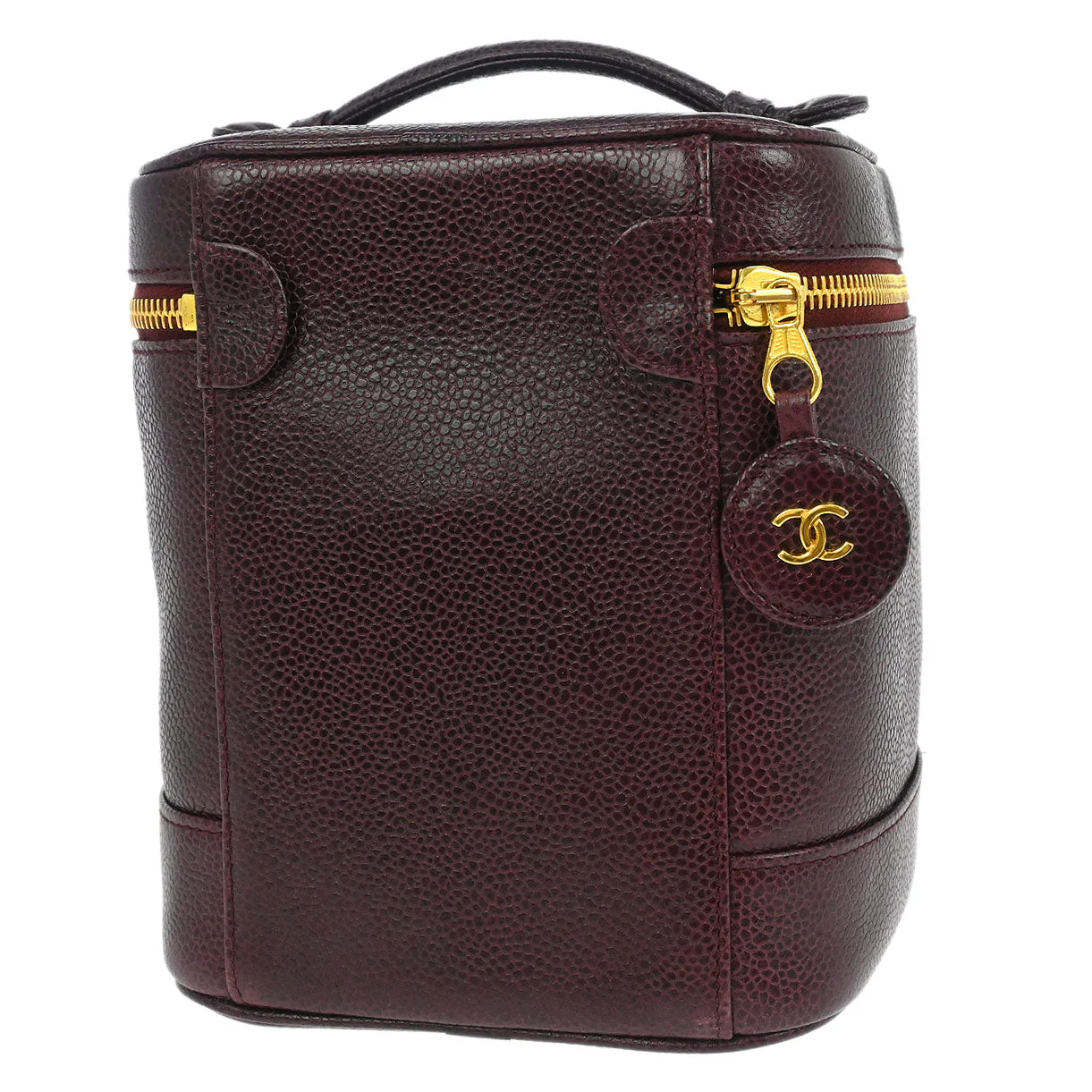 Chanel 1991-1994 Bordeaux Caviar Skin Timeless Vanity Handbag - Image 2