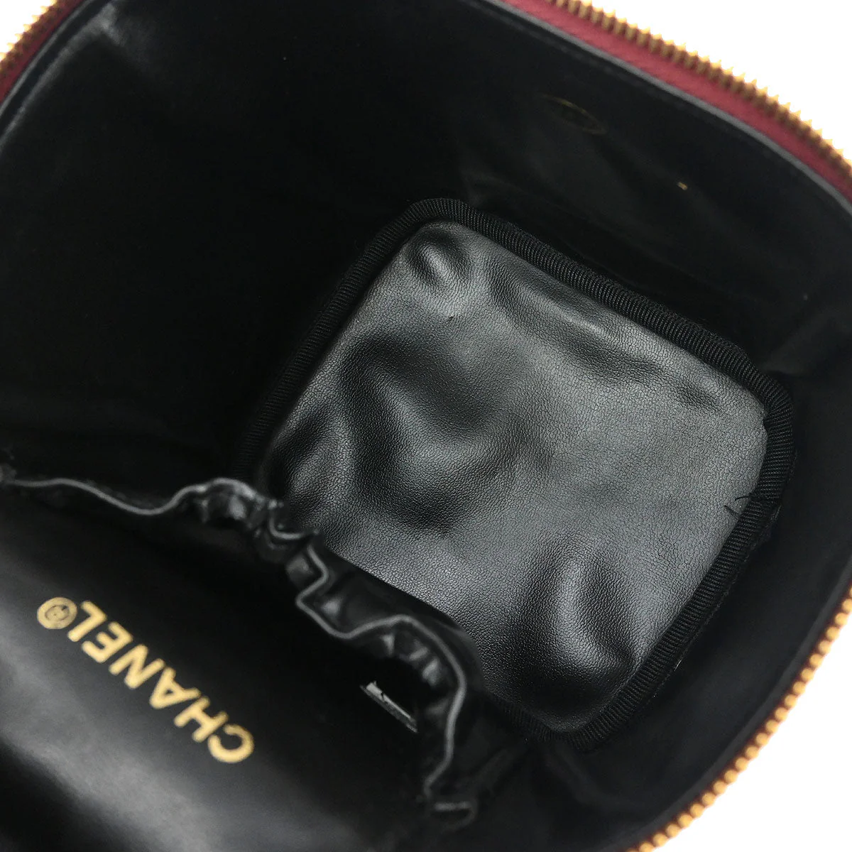Chanel 1991-1994 Bordeaux Caviar Skin Timeless Vanity Handbag - Image 8