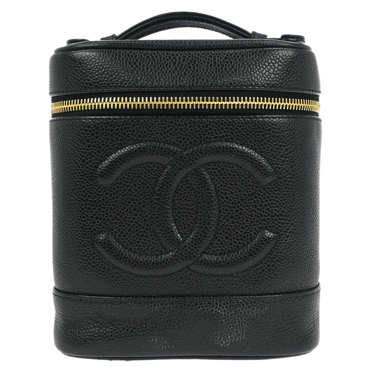 Chanel Black Caviar Skin Timeless Vanity Handbag