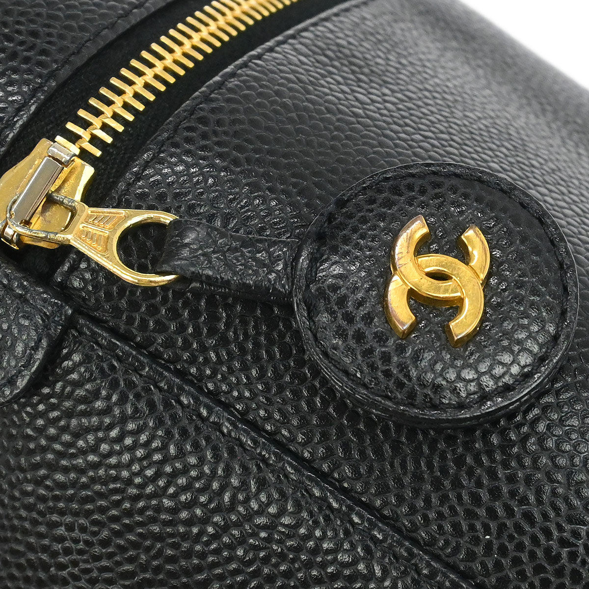 Chanel Black Caviar Skin Timeless Vanity Handbag - Image 6