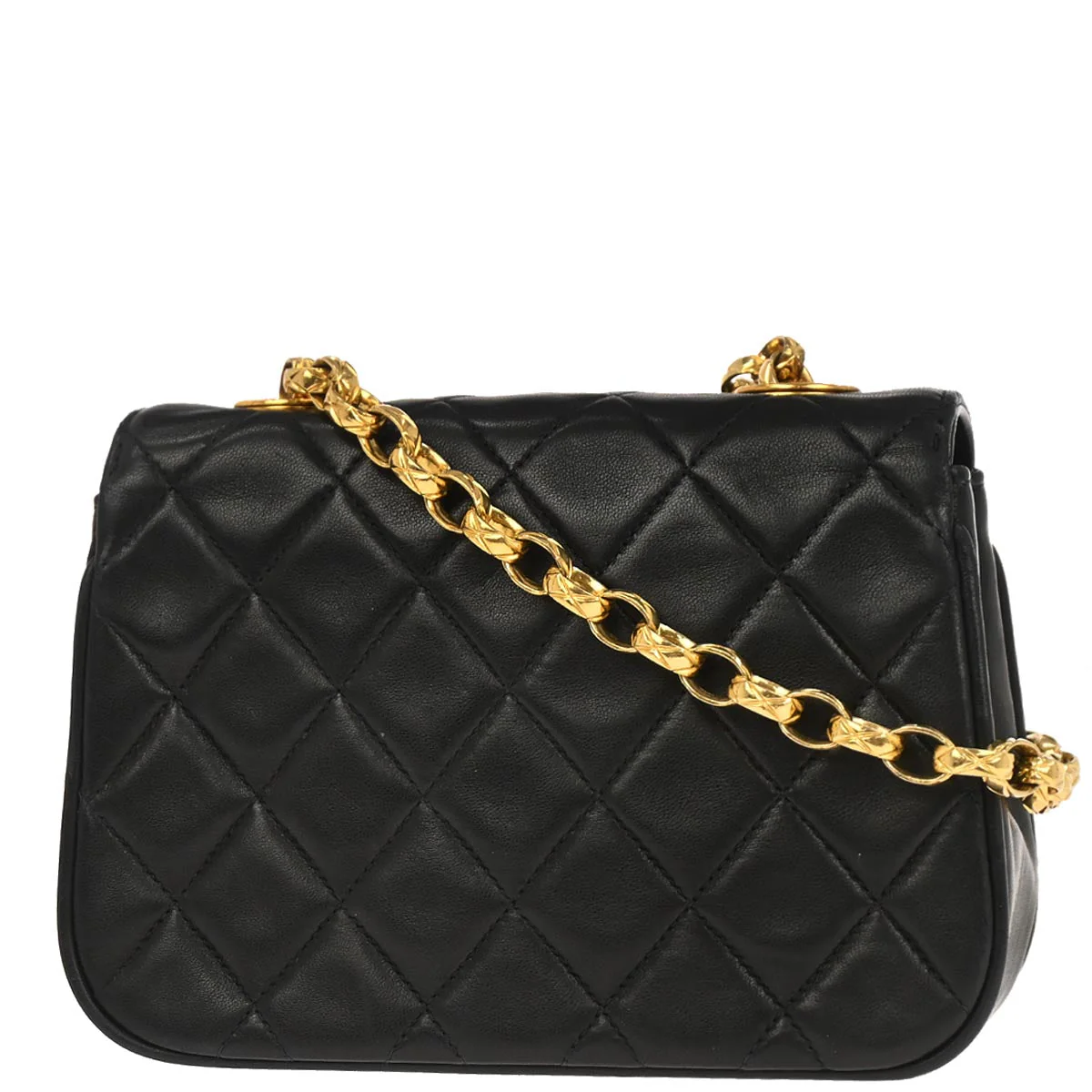 Chanel 1991-1994 Black Lambskin Crossbody Shoulder Bag - Image 2