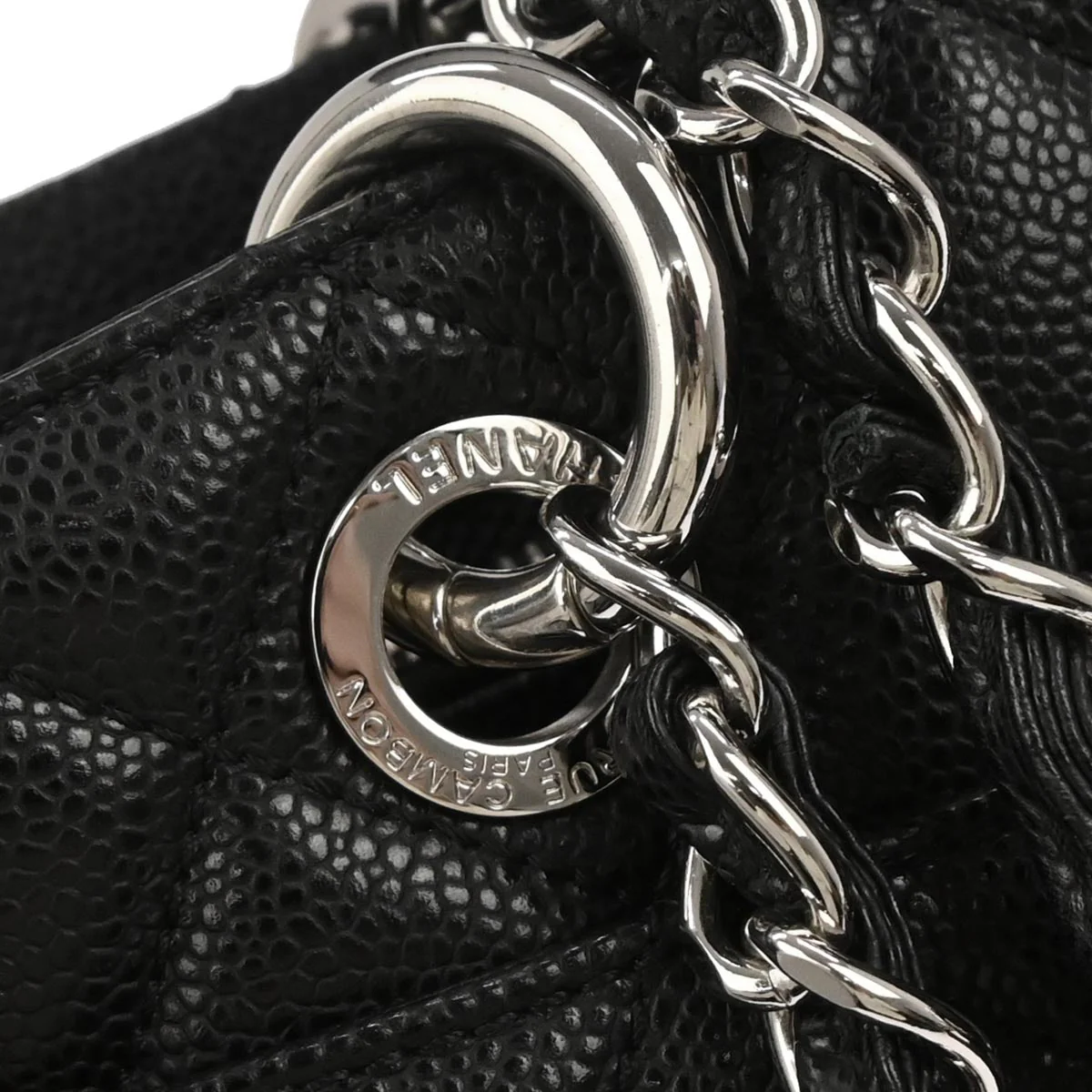 Chanel 2012-2013 Black Caviar Grand Shopping Tote GST XL Chain Handbag - Image 3