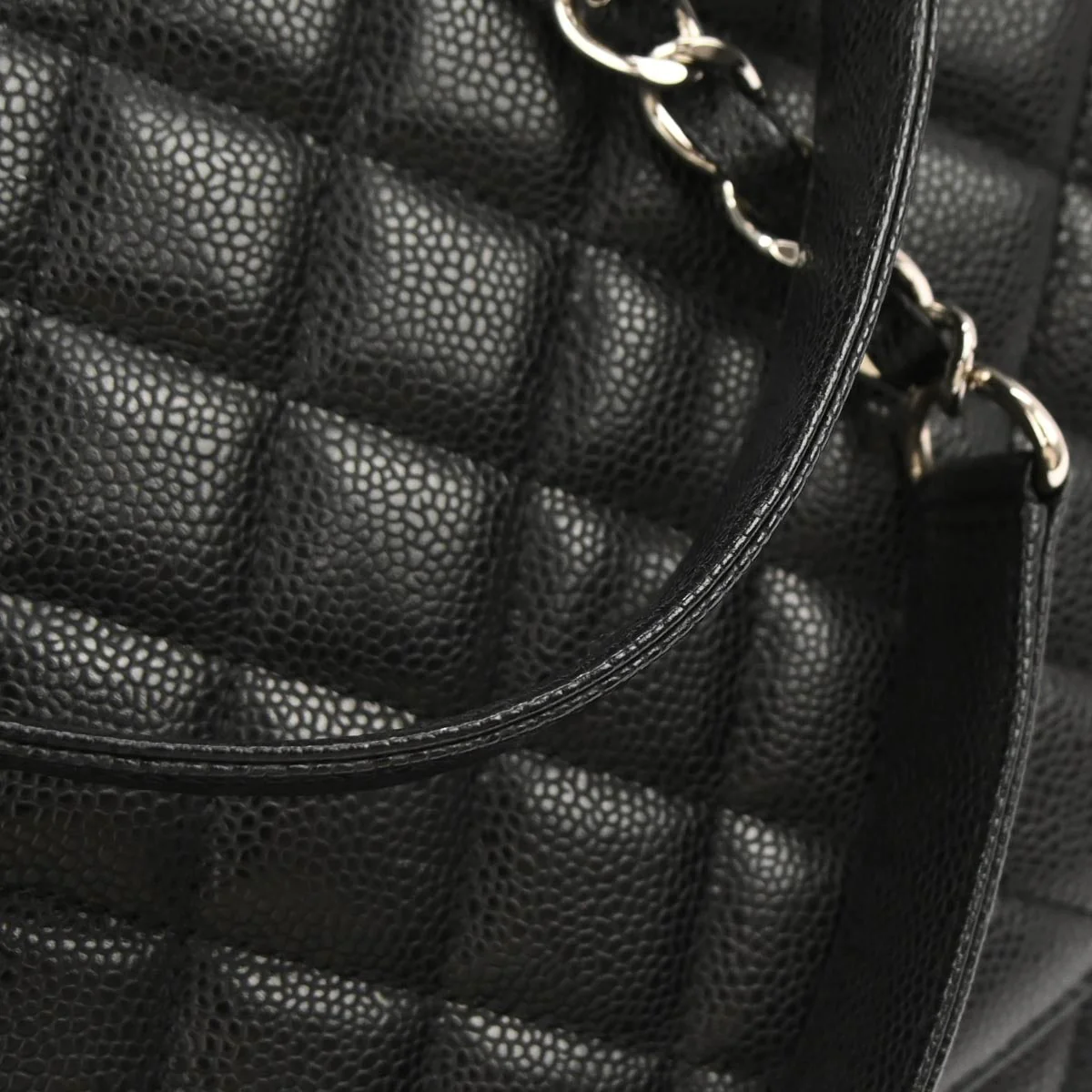 Chanel 2012-2013 Black Caviar Grand Shopping Tote GST XL Chain Handbag - Image 4