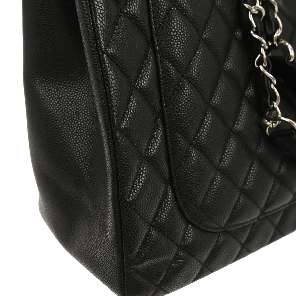 Chanel 2012-2013 Black Caviar Grand Shopping Tote GST XL Chain Handbag - Image 5