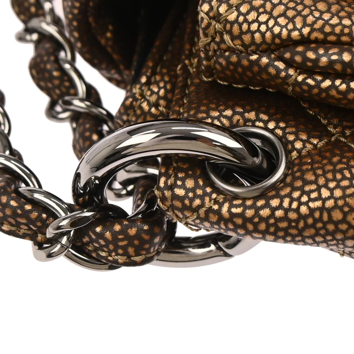 Chanel 2010-2011 Brown Caviar Skin Timeless Accordion Flap Shoulder Bag - Image 6