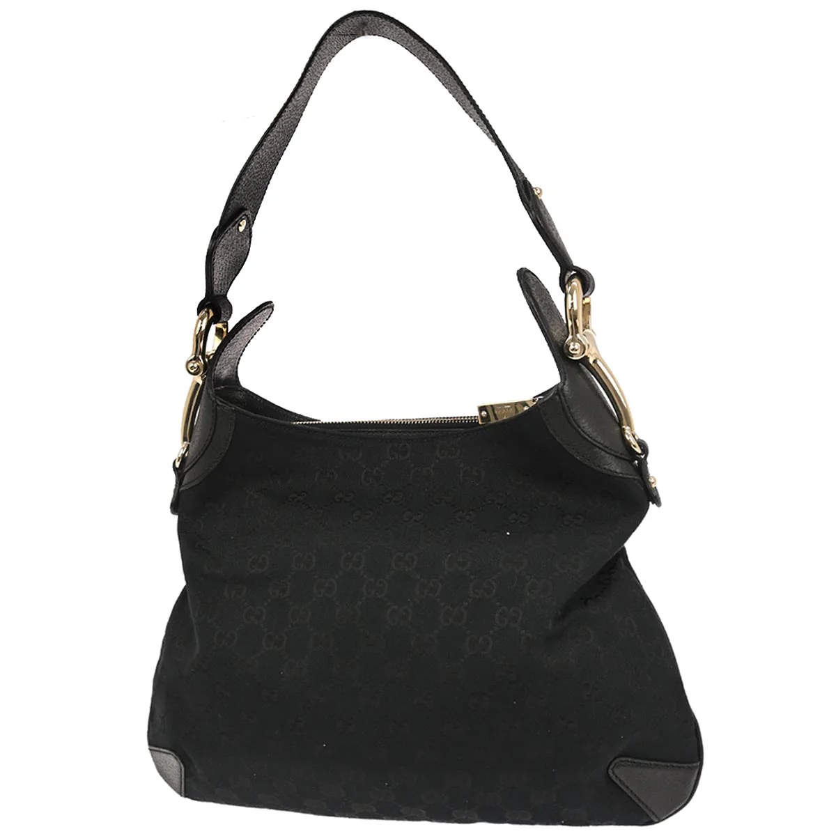 Gucci Black Canvas GG Hobo Handbag - Image 2