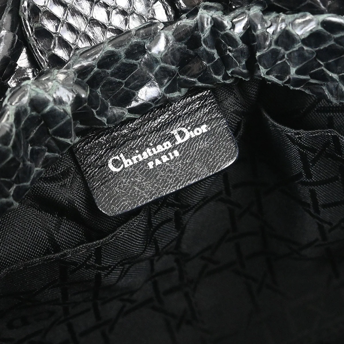 Christian Dior * Black Python Malice Handbag - Image 8