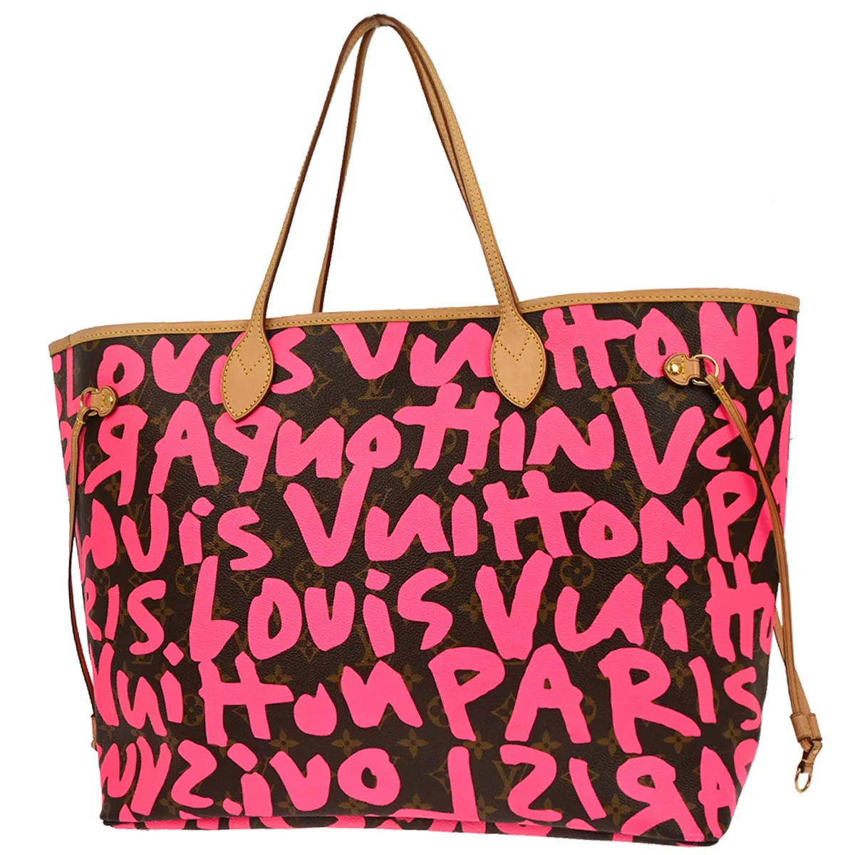 Louis Vuitton 2009 Pink Monogram Graffiti Neverfull GM Tote Bag M93701 - Image 2