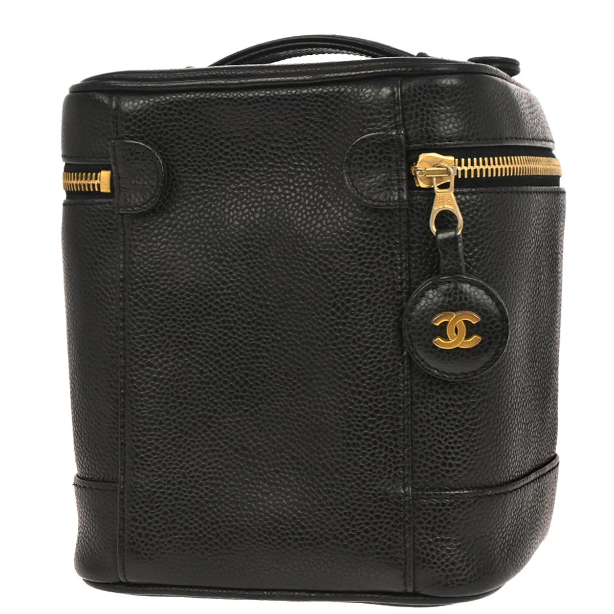 Chanel 2000-2002 Black Caviar Skin Timeless Vanity Handbag - Image 2