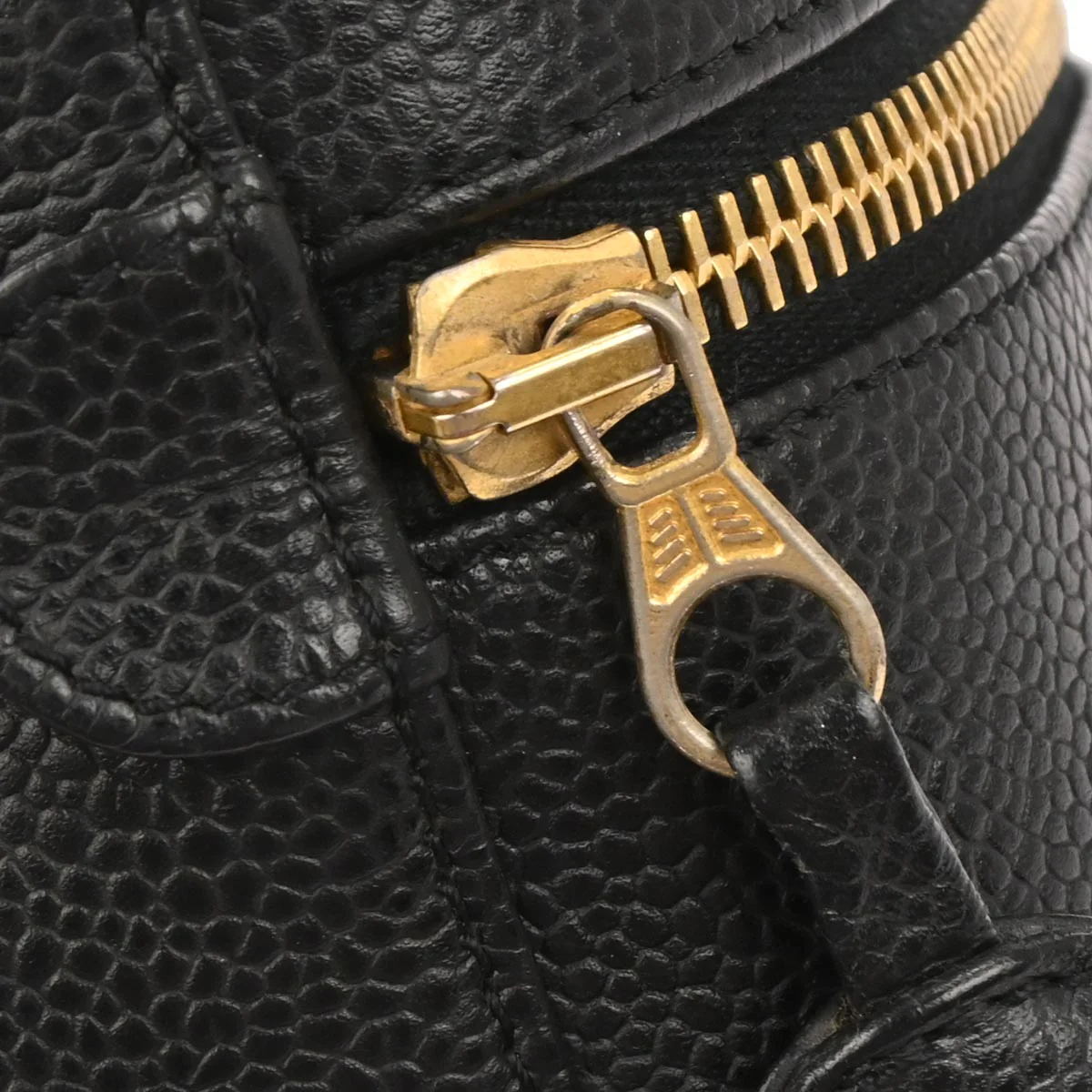 Chanel 2000-2002 Black Caviar Skin Timeless Vanity Handbag - Image 4