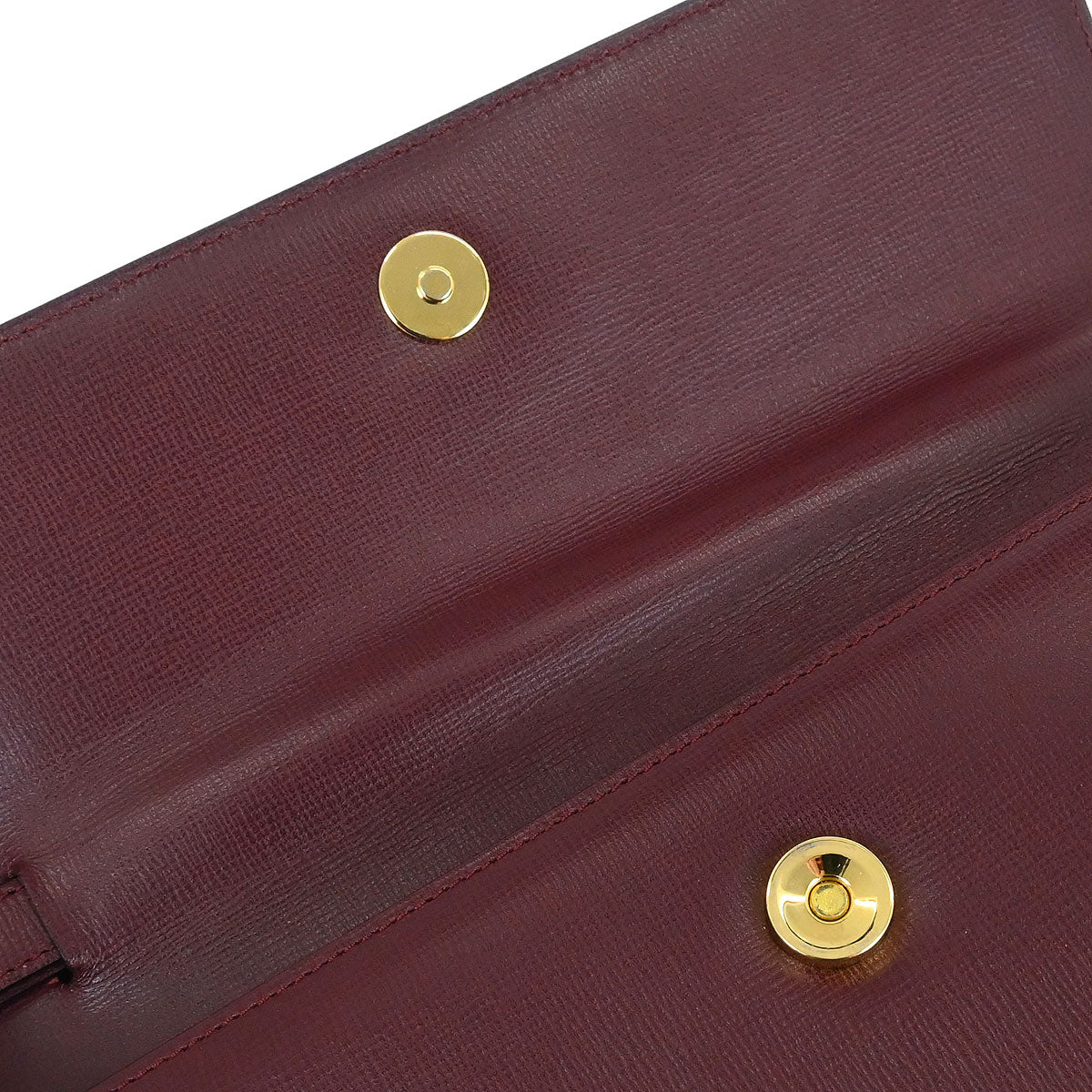 Cartier Bordeaux Leather Must de Cartier Clutch Bag - Image 6