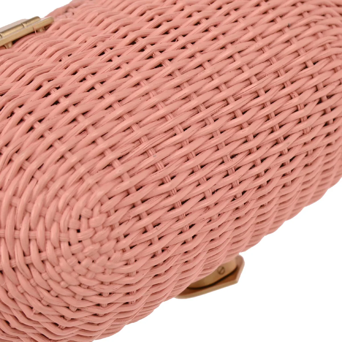 Chanel 2004-2005 Pink Rattan Heart Lock Basket Bag 2way Shoulder Handbag - Image 4