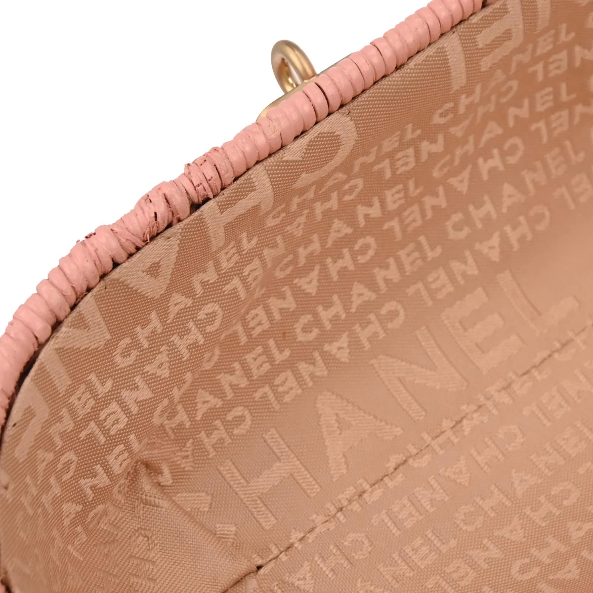 Chanel 2004-2005 Pink Rattan Heart Lock Basket Bag 2way Shoulder Handbag - Image 7