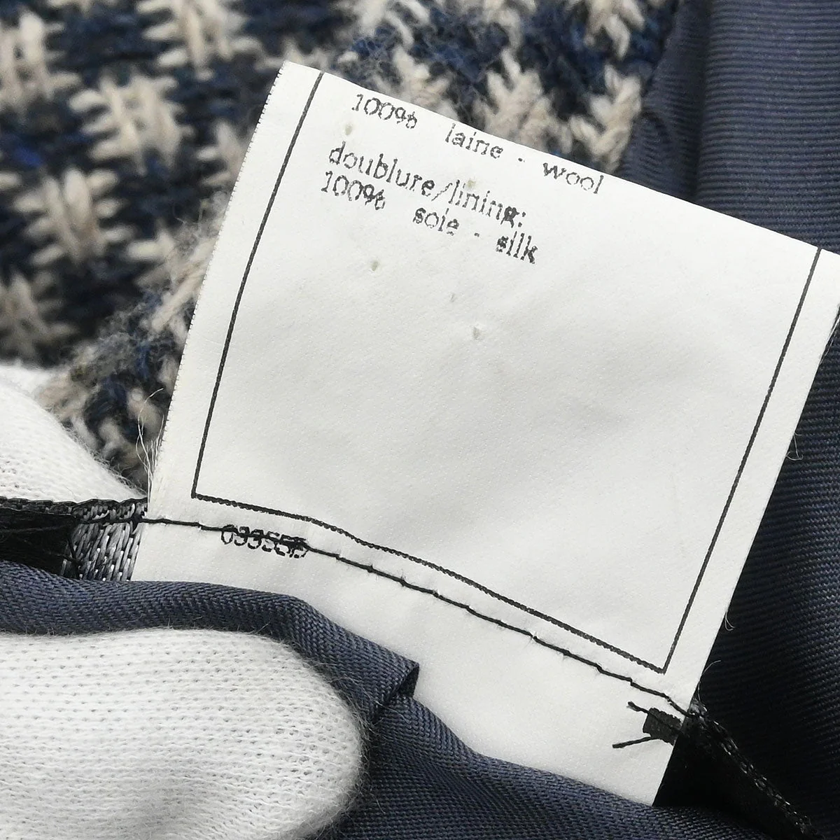 Chanel 1995 Single Breasted Collarless Jacket Navy #42 - Image 11