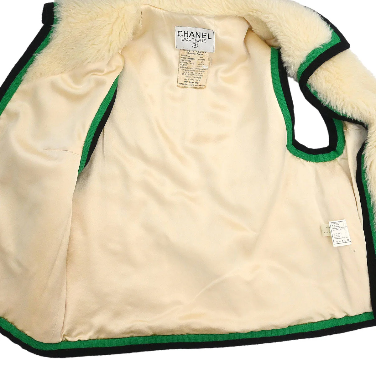 Chanel 1994 Sleeveless Vest Jacket Ivory #40 - Image 7