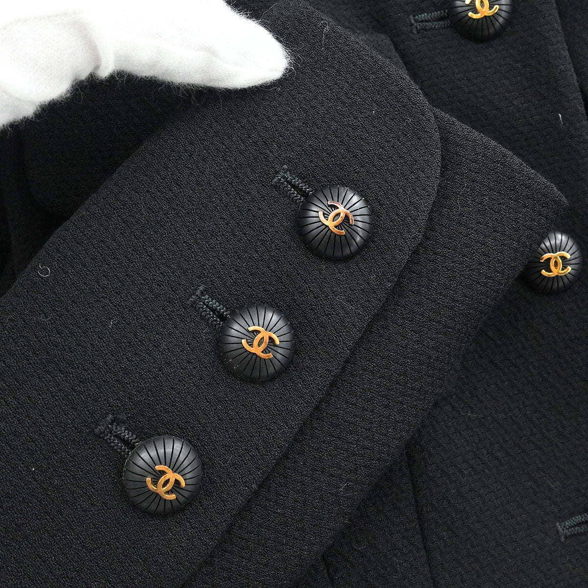 Chanel 1993 Setup Suit Jacket Skirt Black #36 - Image 5
